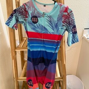 Colorful Palm Leaf Women's Bike Shorts